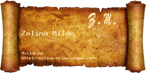 Zelina Milán névjegykártya