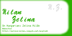 milan zelina business card